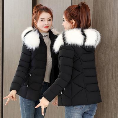 Women's Hair Collar Short Slim Warm Jacket Fluffy Zipper Jacket Plus Size Warm Jacket Winter Warm Hooded Jacket