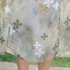 Elegant Mid-Length Chinese Style Qipao Dress for Mother's Wear - Slimming High-End Summer Attire for Middle-Aged and Older Women