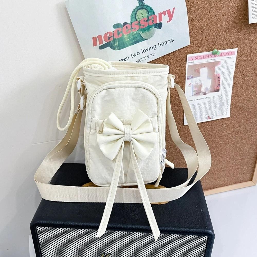 Coin Pouch Nylon Shoulder Bag Nylon Rope Water Bottle Pouch Harajuku Mobile Phone Bag Male белый