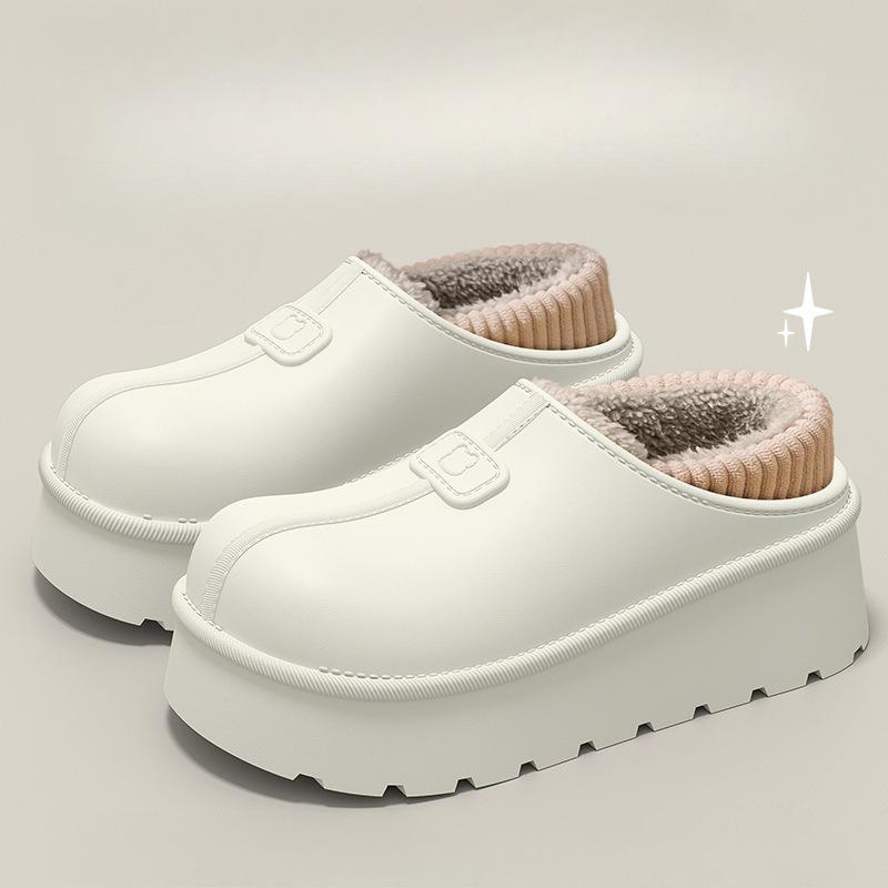 Anti-slip Shoes, Slippers, Women's Fleece Warm Thick-soled Bags, Cotton Waterproof