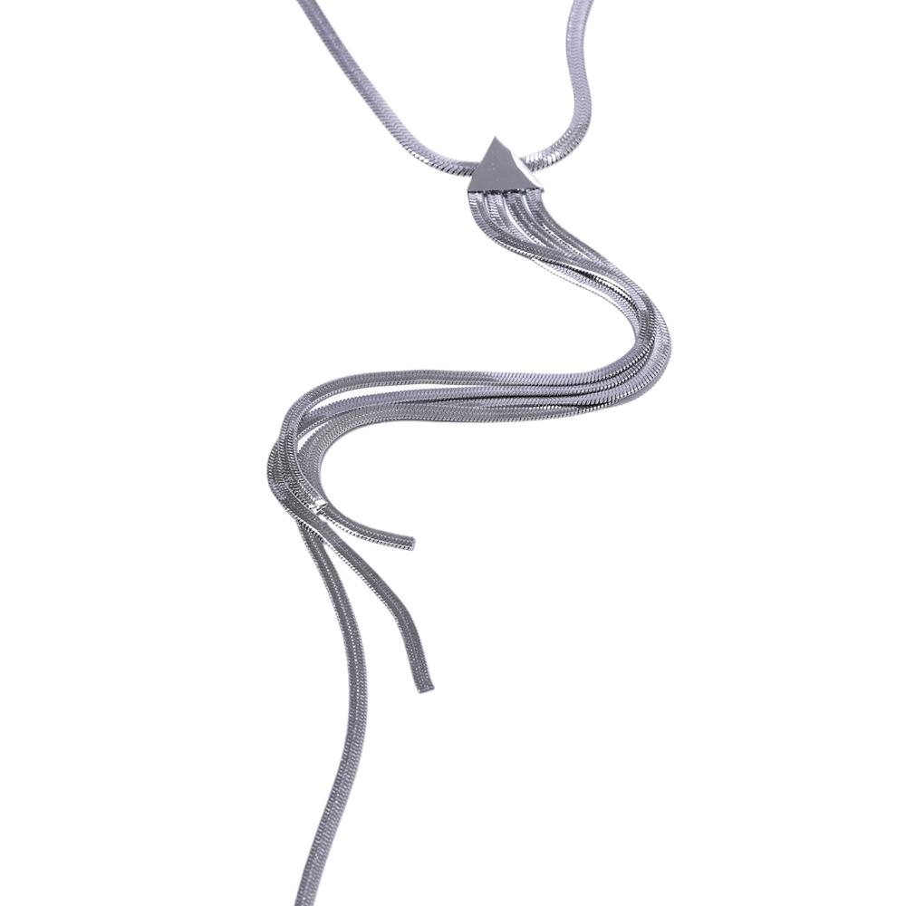 

Yhpup 316L Stainless Steel Snake Chain Long Drop Bib Necklace 18K Gold PVD Plated Water Resistant Distinctive Neck Jewelry Gift