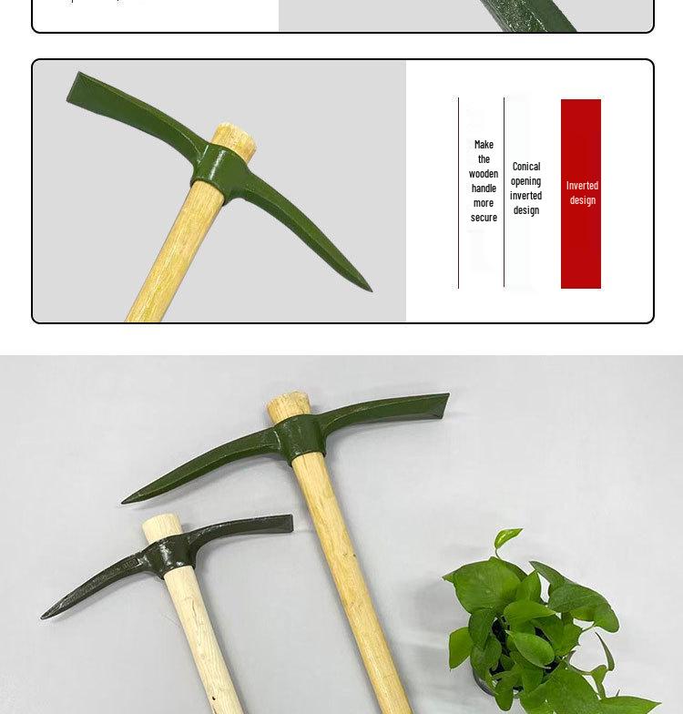All-Steel Multifunctional Pickaxe Hoe for Digging and Gardening