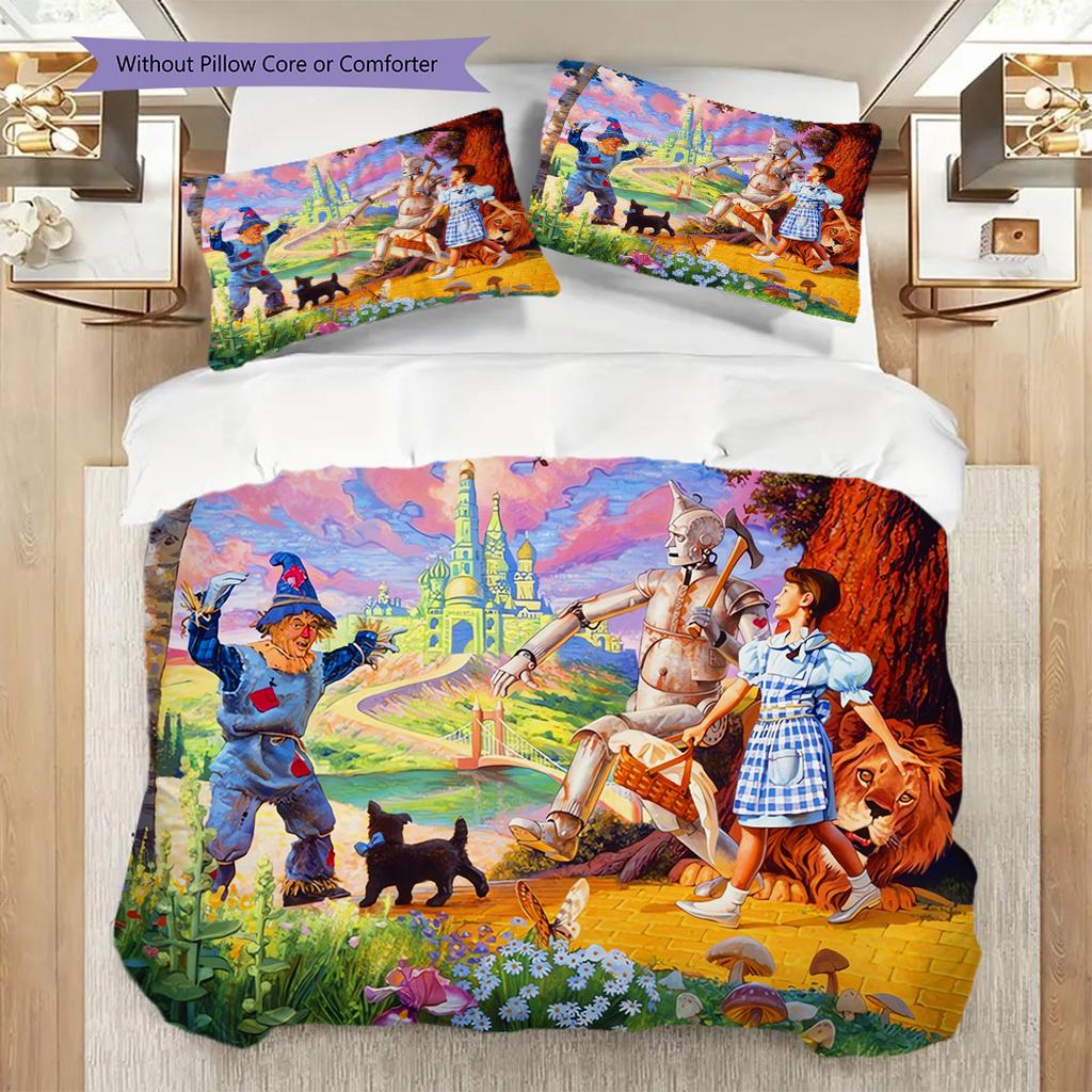 Fantasy Journey Emerald City Bedding (1 * duvet cover + 2 * pillowcase, without core) 2D Flat Duvet cover and pillowcase Soft and comfortable