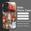 Creative Personality Mushroom Pattern Tempered Glass Phone Case for Samsung Galaxy A56 A55 A54 A53 A52 A36 A14 A15 5G Back Cover