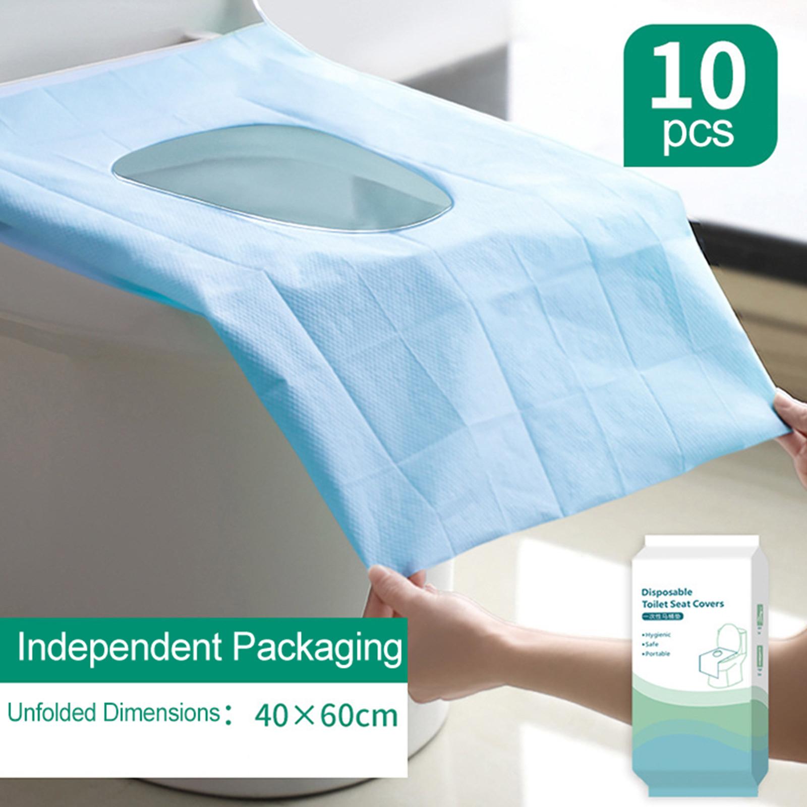 Disposable Toilet Seat Covers Extended Size Portable Hygienic Toilet Seat Paper Covers for Travel Office Public Restrooms One Size синий