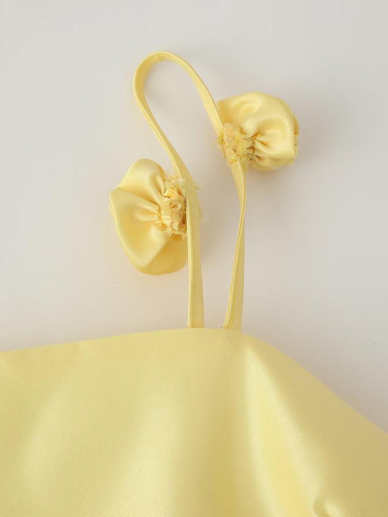 Moda de primăvară pentru femei 2025: Rochie casual cu bretele din satin floral 3D în stil european și american