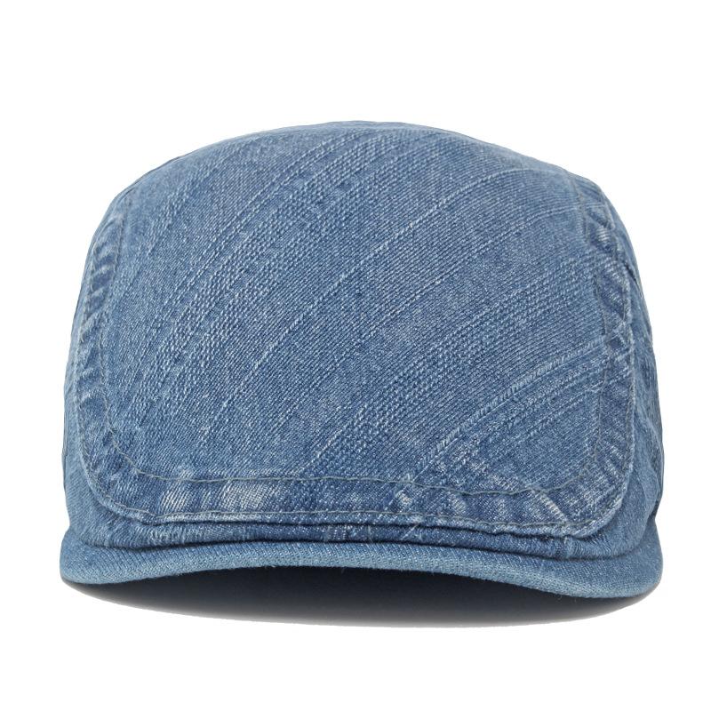 Washed Denim Cap Men British Beret Women Forward Cap Paintsman Hat Newsboy Cap