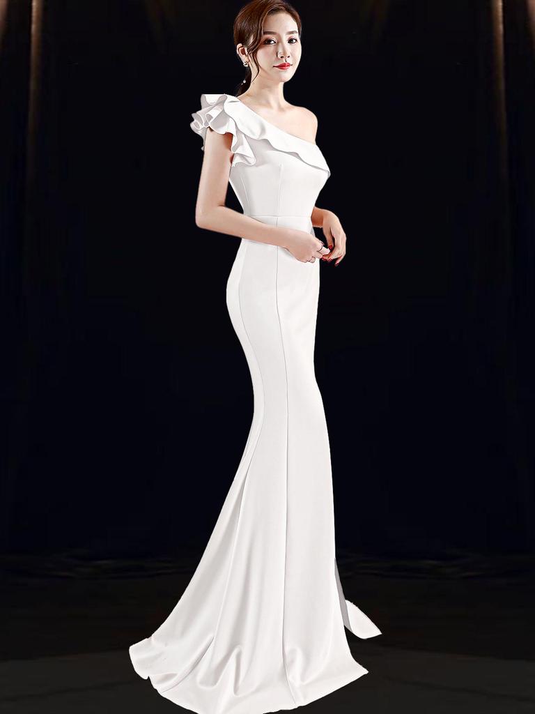 Elegantes Damen-Abendkleid mit asymmetrischem Ein-Schulter-Design - Sexy, figurbetont, Meerjungfrau-Schnitt für Events & Bankette