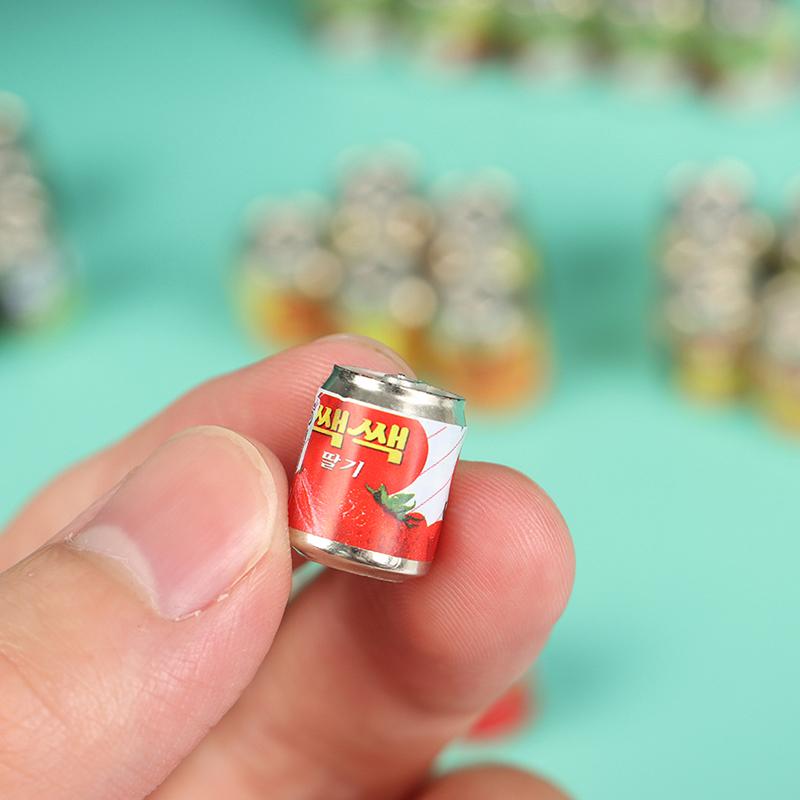 5Pc 1/12 Cute Miniature Doll House Fruit Drink Can Bottle Food Accessories