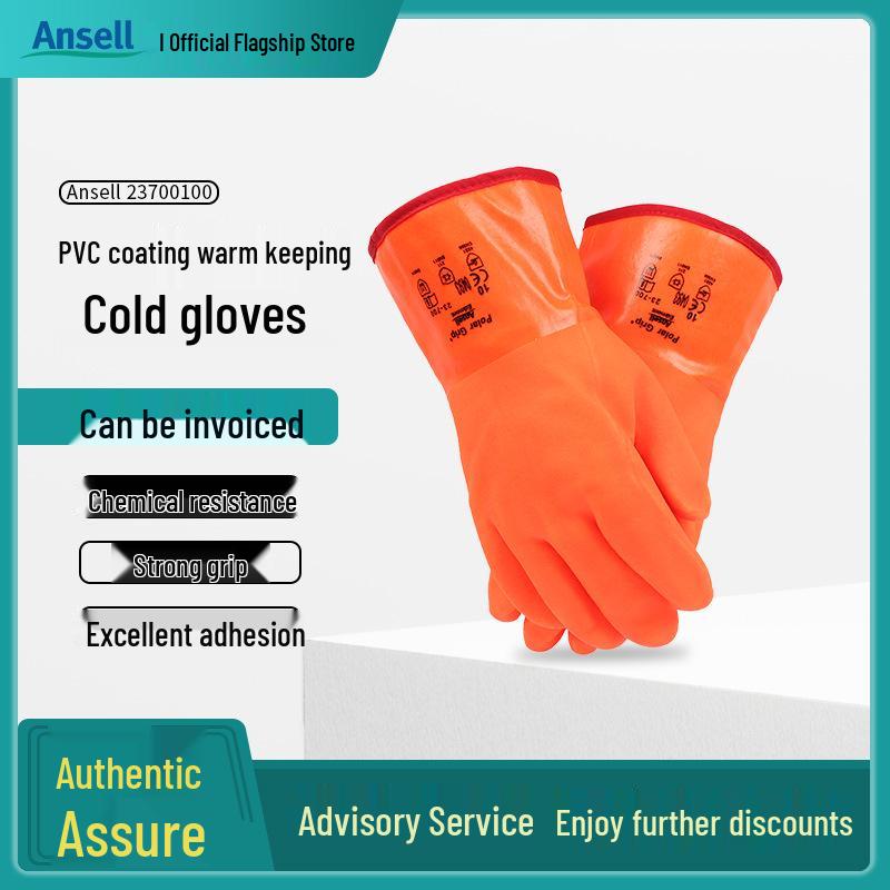 Ansell 23-700 Cold-Proof Chemical-Resistant Gloves - Low-Temperature Protection 23700100 10
