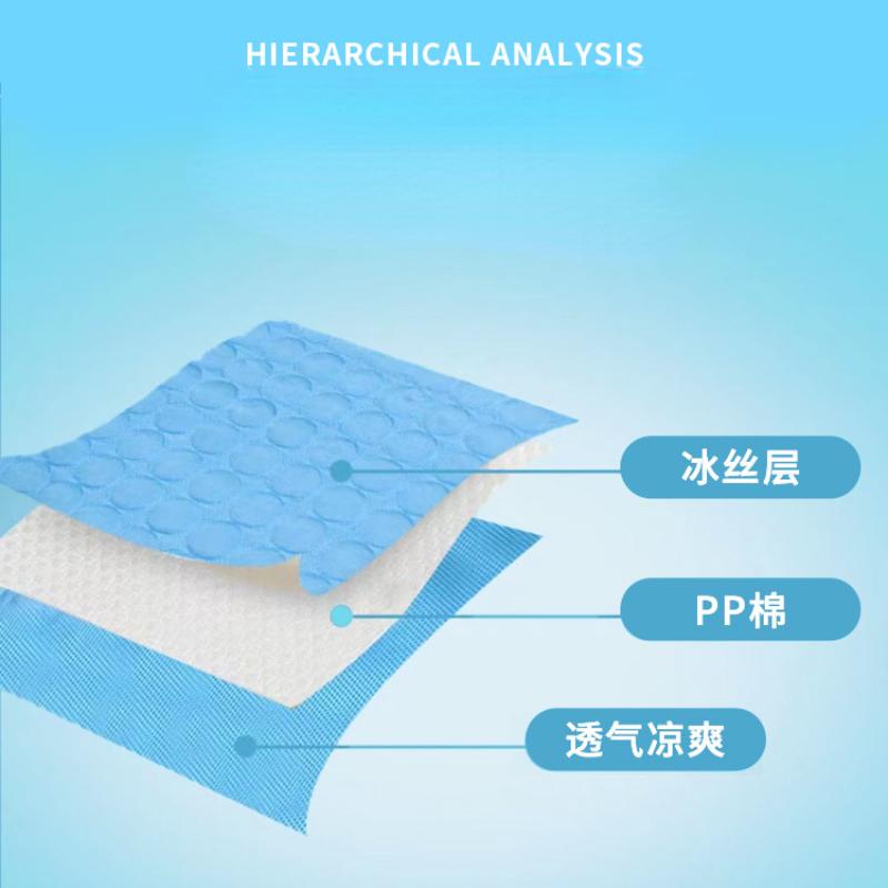Solide Haustier Eisunterlage Hund Katze Unterlage Kühlmatte Atmungsaktiv Waschbar Leicht zu Reinigen Stoff Sommerbett Haustierzubehör Zubehör