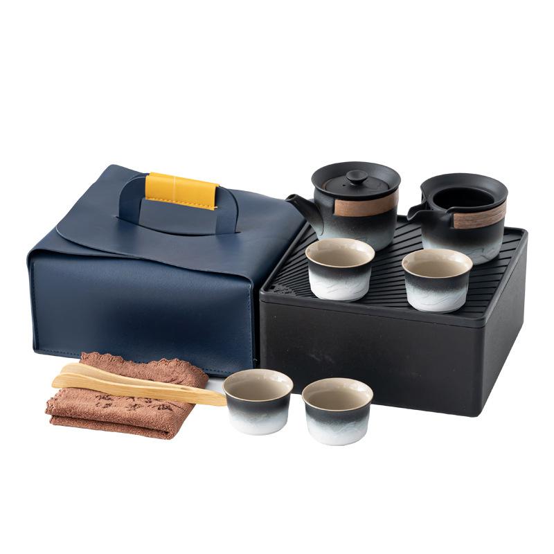 

Portable tea set Car express cup activity gradual change dry landscape set retro light luxury travel outdoor teapot