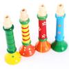 Montessori Wooden Trumpet Sound Training Games Random Color Whistle Musical Instrument Early Educational Cartoon