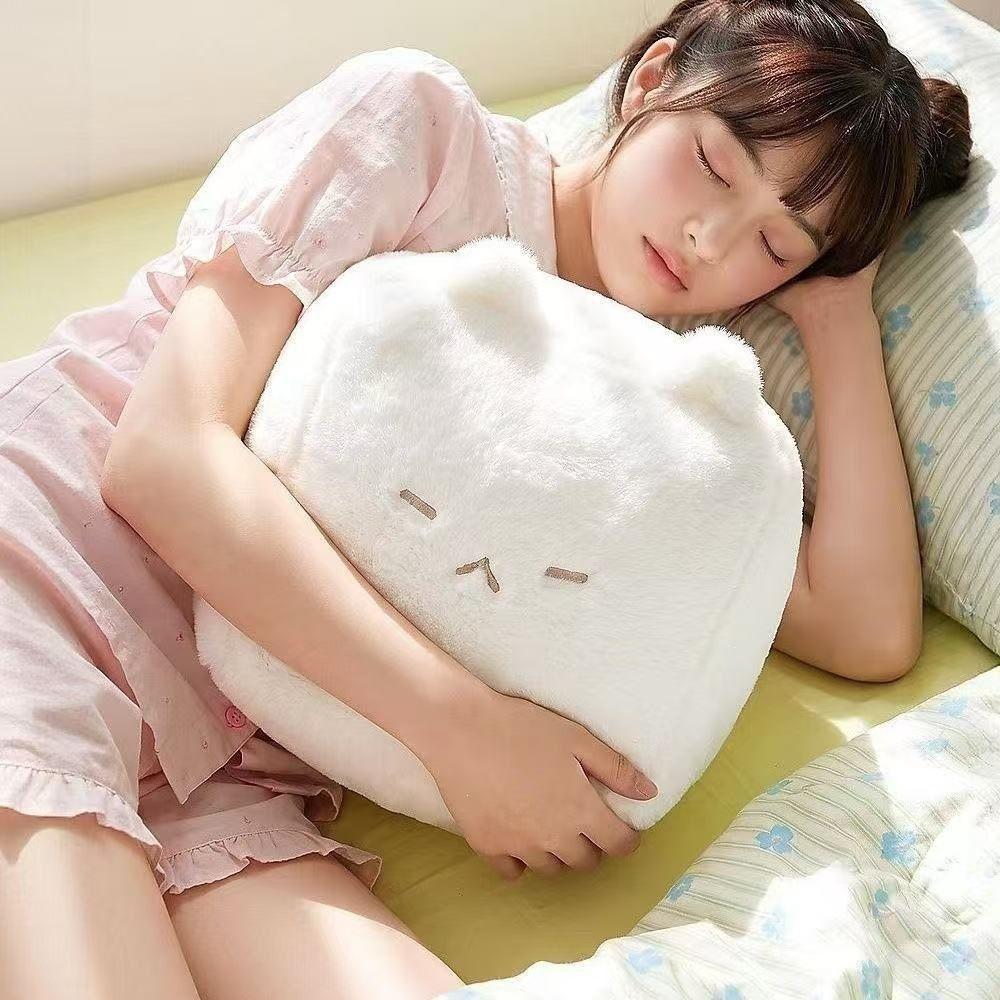 Plush Stinky Tofu Plush Toy Kawaii Cartoon Design Cat Plush Cushion Lying Cat Doll  Birthday Gift