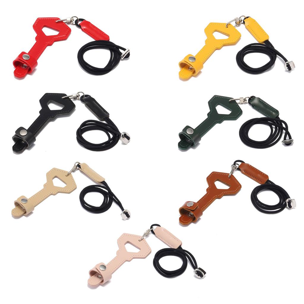 Multifunctional Key Pendant Necklace Fashionable Leather Cord Necklace Leather Texture Suitable for Glasses and Key