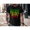 Rude Boy T Shirt Distressed Rasta Colors Jamaican Reggae Ska Music Culture Vintage Fashion Unisex Stretched Streetwear