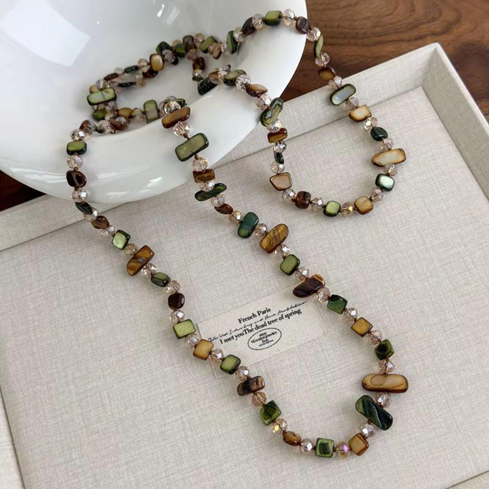 Creative Bohemia Pendant Necklace Retro Double Layer Necklace Vintage Long Sweater Chain  Women