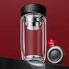 Double-Layer Glass Teacup: Men's Drop-Proof, Heat-Insulating, Large Capacity (500ml), Goose Egg Shape, Thickened for Car Use