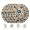 Embroidery Coffee Cup Mats Middle East Style Round Dining Mat Floral Table Placemat  Craft