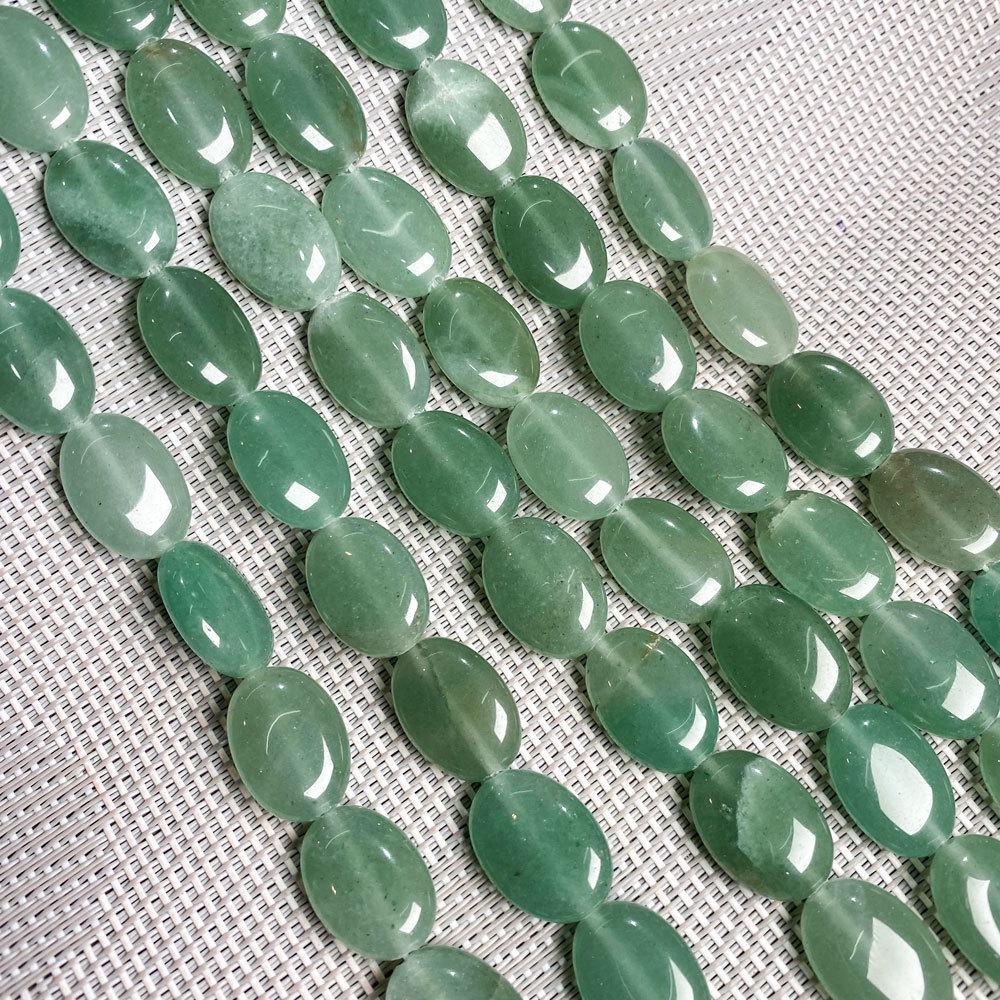 Hand-Painted Natural Gemstone Oval Beads for DIY Jewelry Necklaces & Bracelets