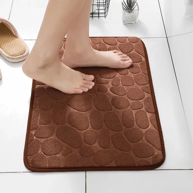 Matte rutschfeste Teppiche Kopfsteinpflaster geprägt Badezimmer Bad in Waschbecken Badewanne Seitenboden Teppich Duschraum Fußmatte Memory Foam