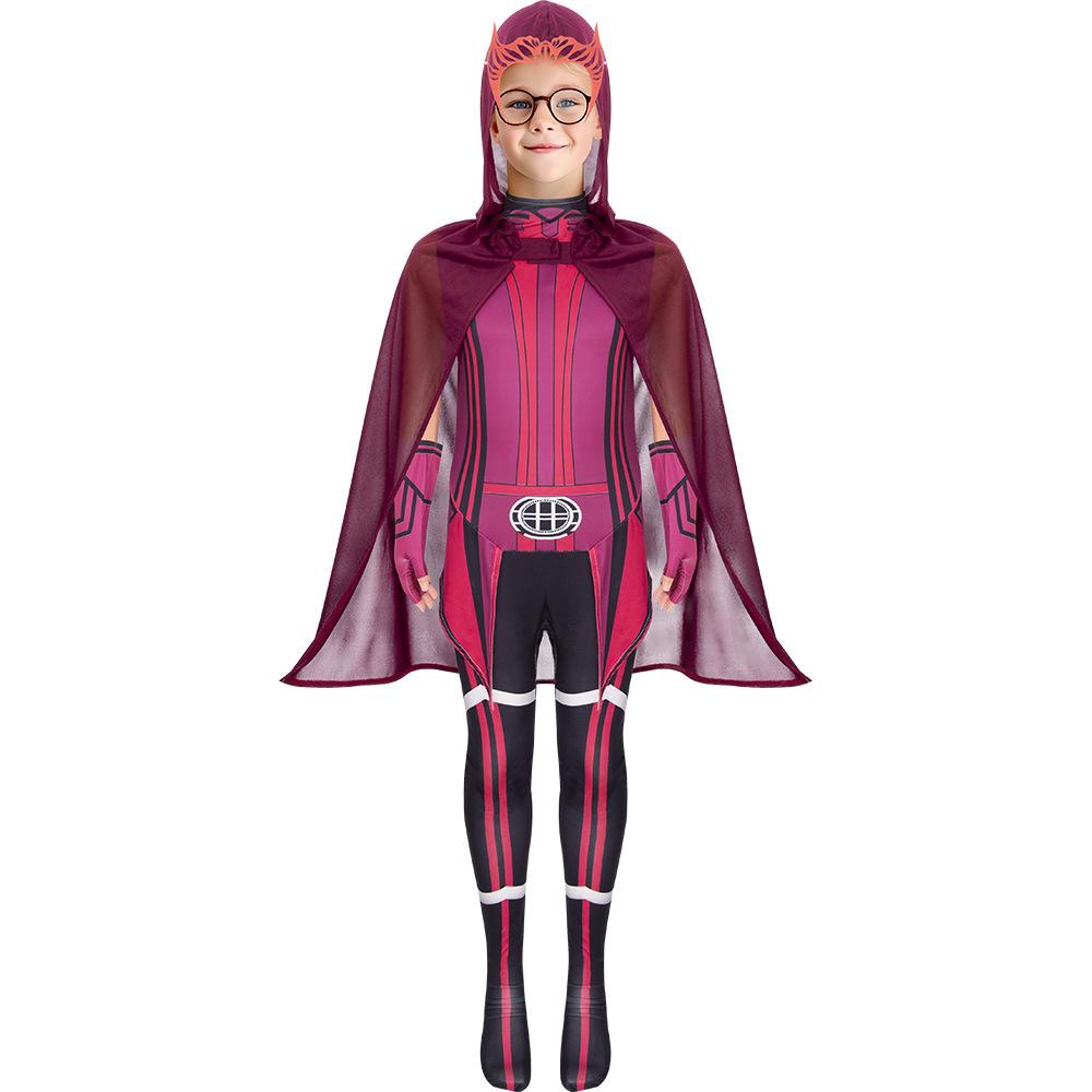 

Персонаж аниме Косплей Ванда Косплей Хэллоуин Детская облегающая одежда Косплей Накидка Комбинезон Сценический наряд Багровая ведьма 130