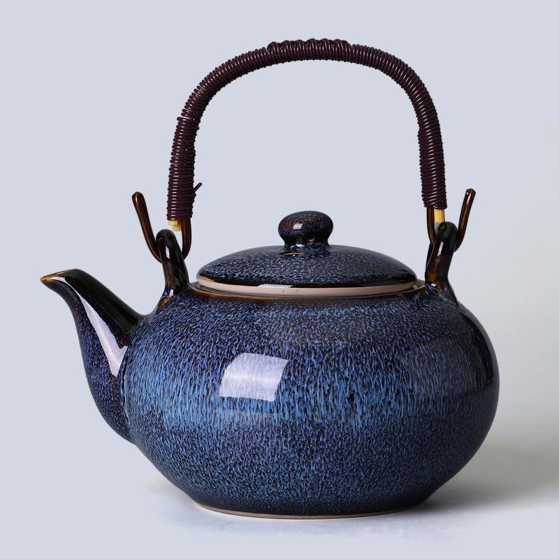 Чайный набор в японском стиле для кунг-фу, чайник с поднимающейся ручкой, керамический чайник, простой с фильтром, чайник для заваривания чая, один чайник