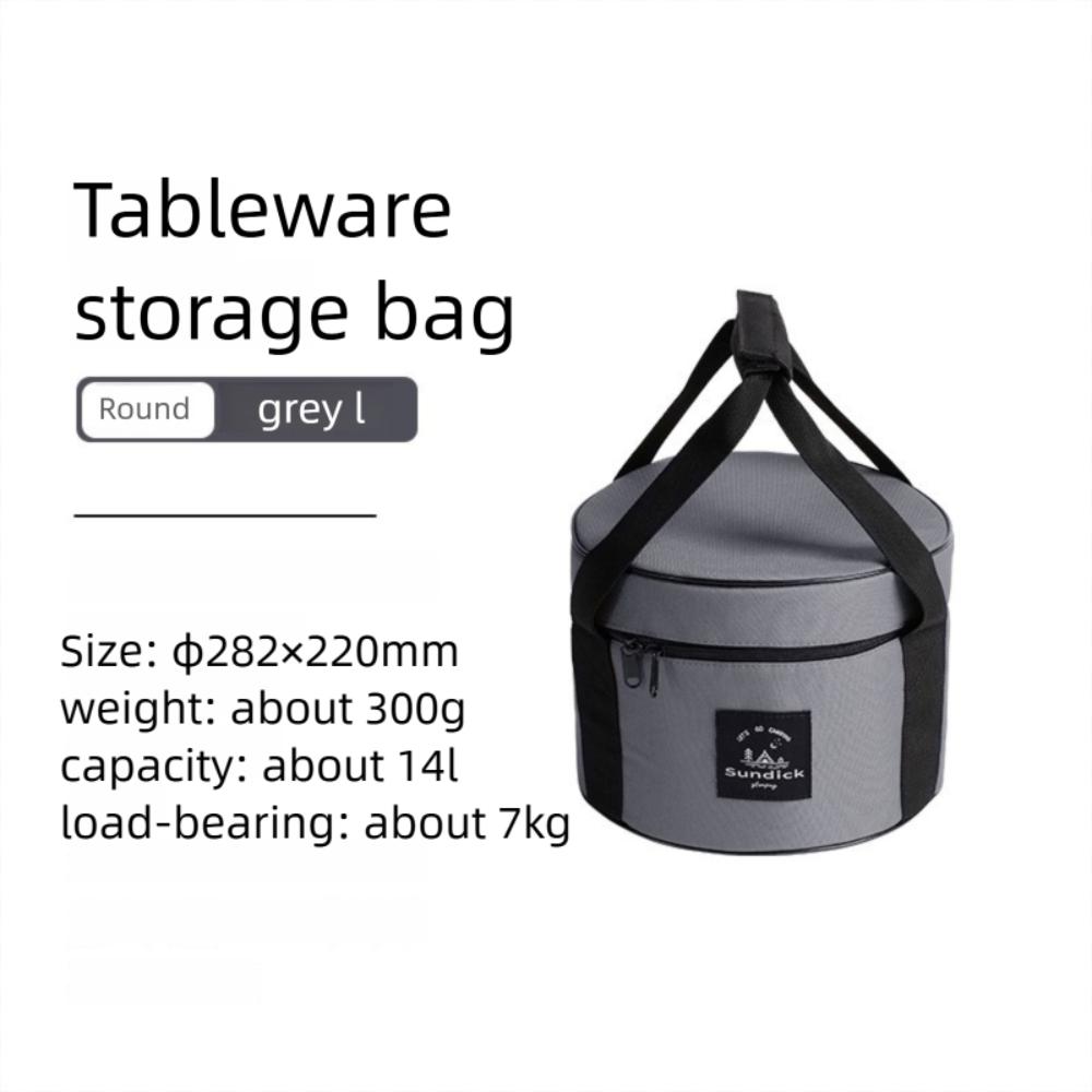Tägliche Nutzung Oxford-Stoff Picknicktasche 9/14L Wasserdichter Topf-Aufbewahrungseimer Zylindrische Schüssel Becher Behälter Camp