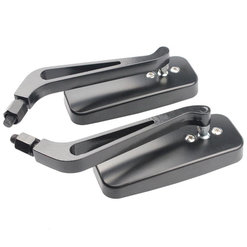 Motorcycle Modified Reflector, Rectangular Aluminum Rearview Mirror, Blue Imitation Dazzling, Harley Reversing Mirror