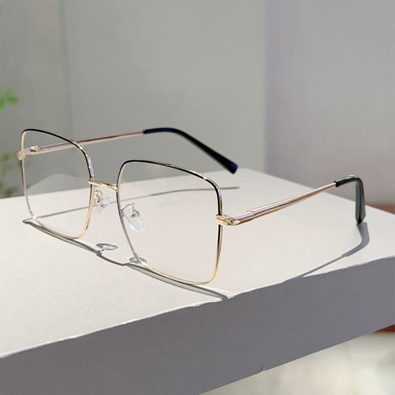 Vintage Square Glasses New Stylish Oversized Korean Style Eyewear Trendy Luxury Design Blue Light Blocking Optical Frames