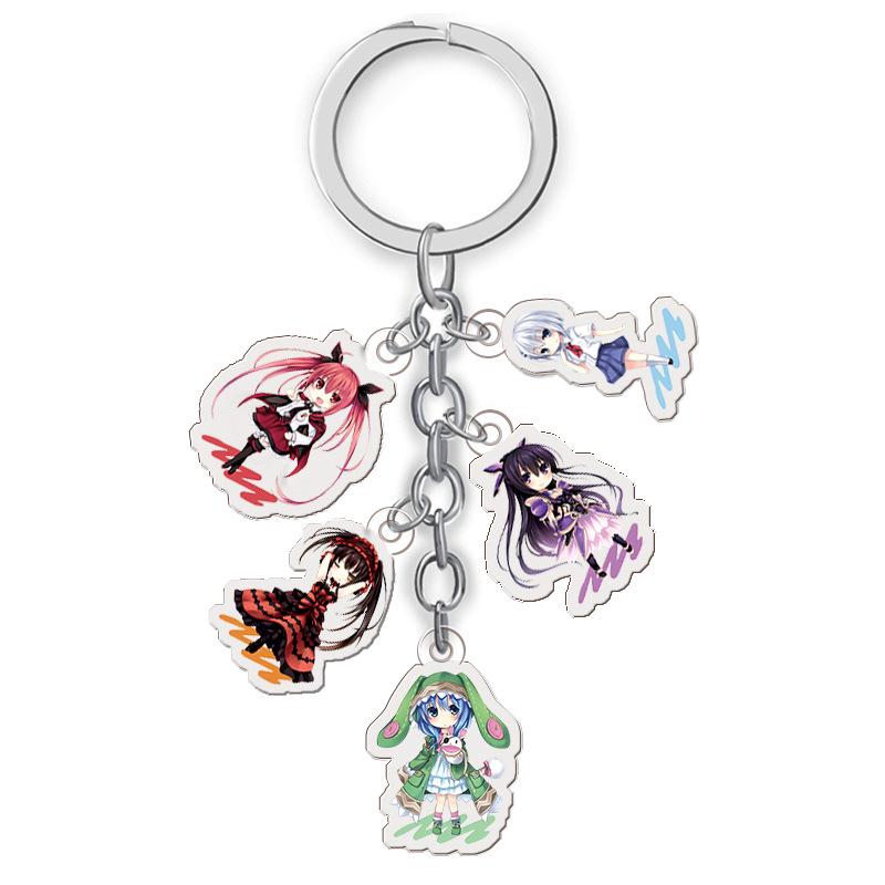 Набор акриловых брелоков из аниме Date A Live - Индивидуальный дизайн, 5 фигурок 27mm