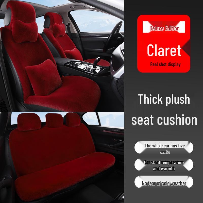 Universal Plush Car Seat Cushion: Thick, Warm Winter Rabbit Fur Cover