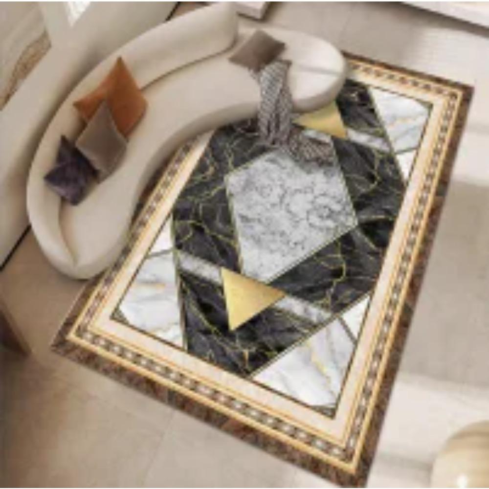 Luxus Stil Schwarz Gold Teppich Große Fläche Wohnzimmer Dekoration Schlafzimmer für Teppiche Rutschfest Anpassbar Ankleidezimmer Weiche Bodenmatte