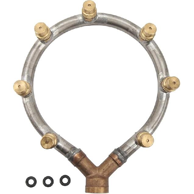 Multifunctional Annular Nozzle, G3/8 Female Thread Multi Head Ring Shaped Atomizing Nozzle, Rotating Nozzle for Garden Agricultural Irrigation(20 7 heads Heart shape