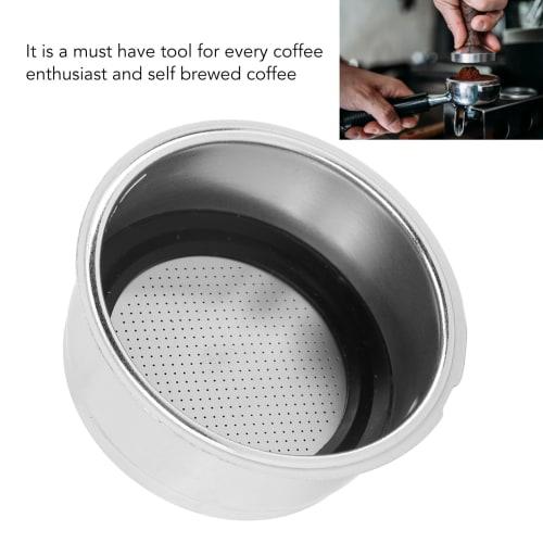 2-Piece 51mm Stainless Steel Portafilter Basket Coffee Filter, Bottomless Non-Pressurized Filter Basket, Fits DeLonghi Coffee 51mm Filter Basket Coffe