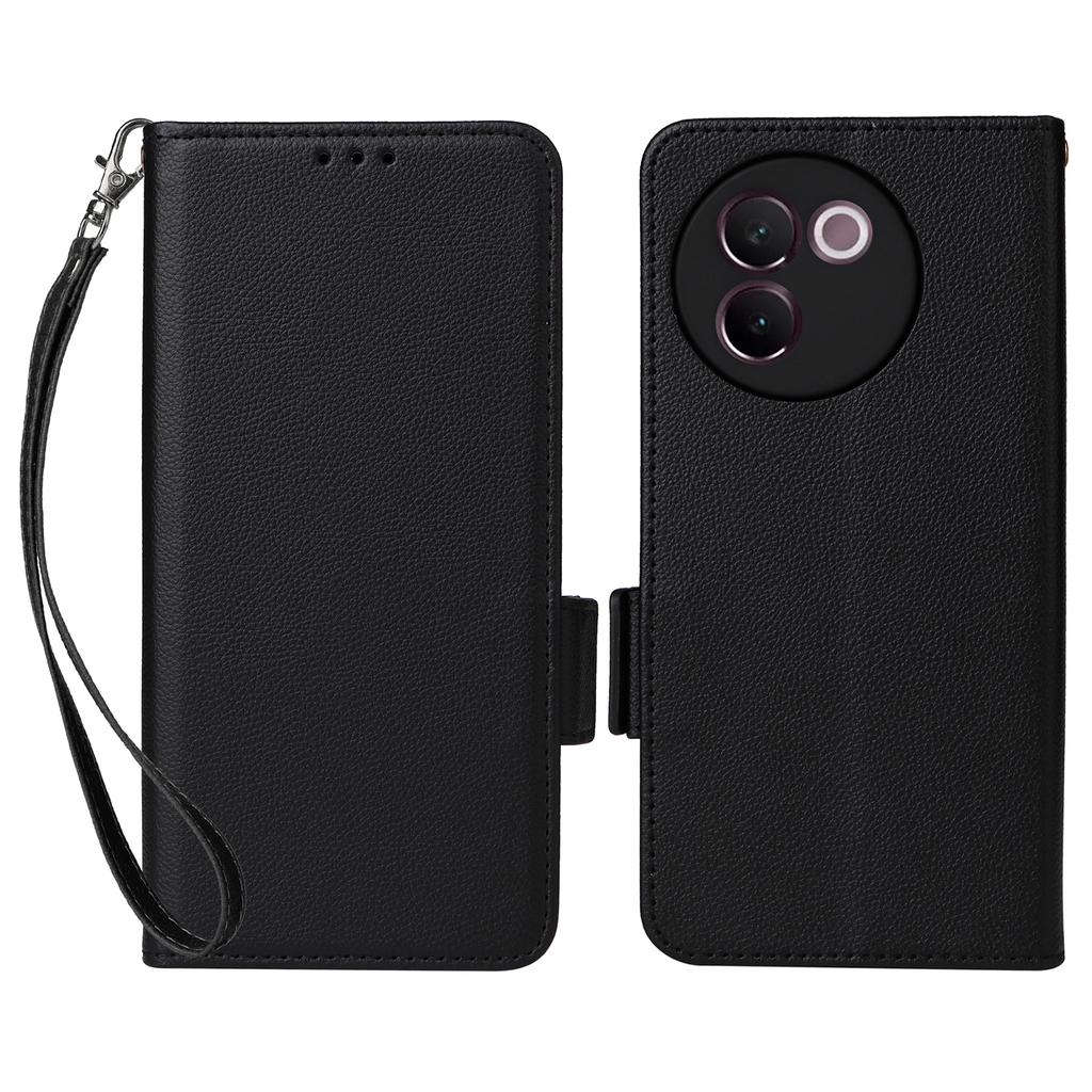 For OnePlus Nord 4 Case with Wrist Strap Litchi Texture PU Leather Wallet Phone Cover
