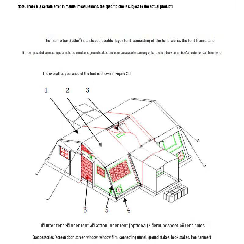 Wucaifanlan 30 sqm Frame Tent Parts & Accessories
