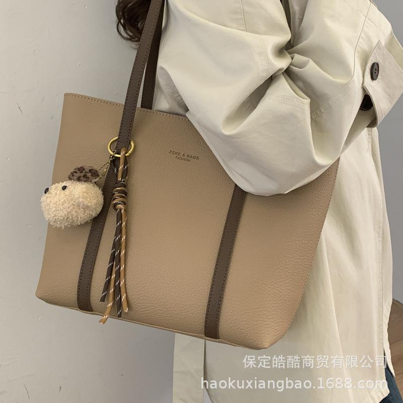 Simple casual work commuter tote bag 2025 new Korean version ins versatile high-end temperament women's shoulder bag