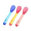 3 Pieces Baby Spoon Colorful Temperature Sensing Toddlers Color Changing Soup Spoons Heat Sensitive Non-Slip Learning