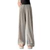 Lightweight Striped Ice Silk Wide Leg Pant Women Summer Thin Design High Waist Sun Protection Casual Loose Straight Leg Pants