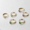 E1637 S925 Sterling Silver Plated 18K Gold Hoop Earrings Women Set Zircon Ear Buckles Exquisite Daily Commuting Trendy