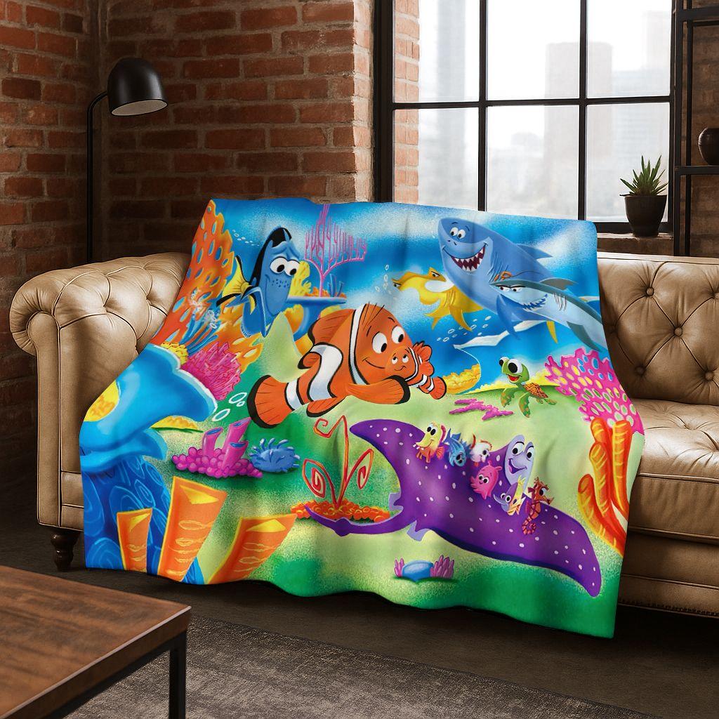 HD Cartoon Finding Nemo Underwater World Flannel Blanket,Warm and Cozy Soft Throw Blanket for Home Bedroom Bed Sofa Picnic Cover