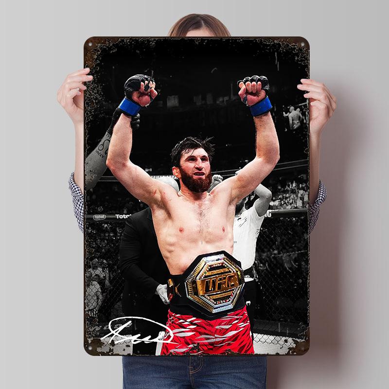 Magomed Ankalaev Tinplate Poster Customized Wall Art Vintage Metal Signs Retro Tin Plaque for Room Accessories Decoration Garage 20x30cm（7.8x11.8inch）