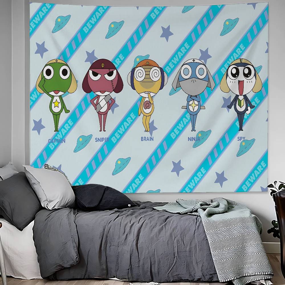 Cartoon Funny Keroro Gunsou Frog Printed Large Wall Tapestry Hanging Tarot Hippie Wall Rugs Dorm Home Decor