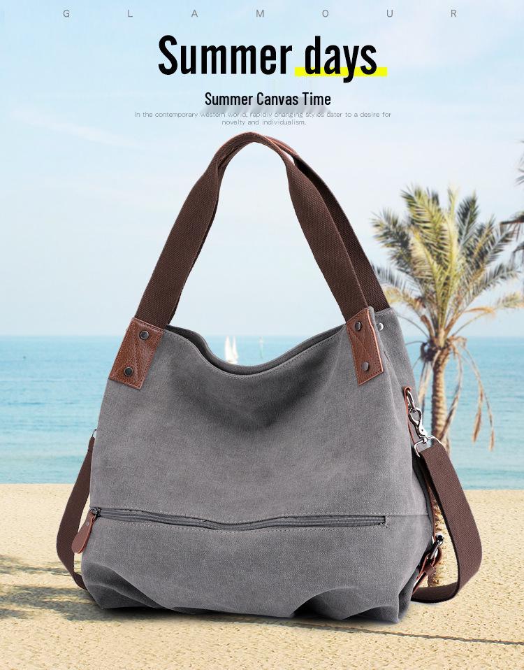 Color Casual 2025 Womens Solid Canvas Crossbody Handbag – Fashionable And Versatile For Europe And America