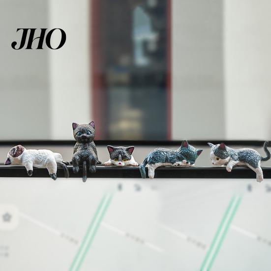 Mini Cat Figurine Miniature Cute Cartoon Kittens Ornament for Kitty Desktop Set Computer Monitor Car Dashboard Home Office Desk Decor Lover