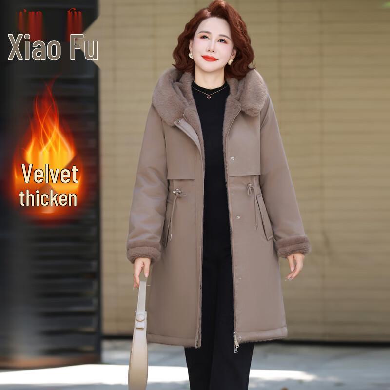 

Элегантное женское двустороннее парка-пальто средней длины с подкладкой 5XL