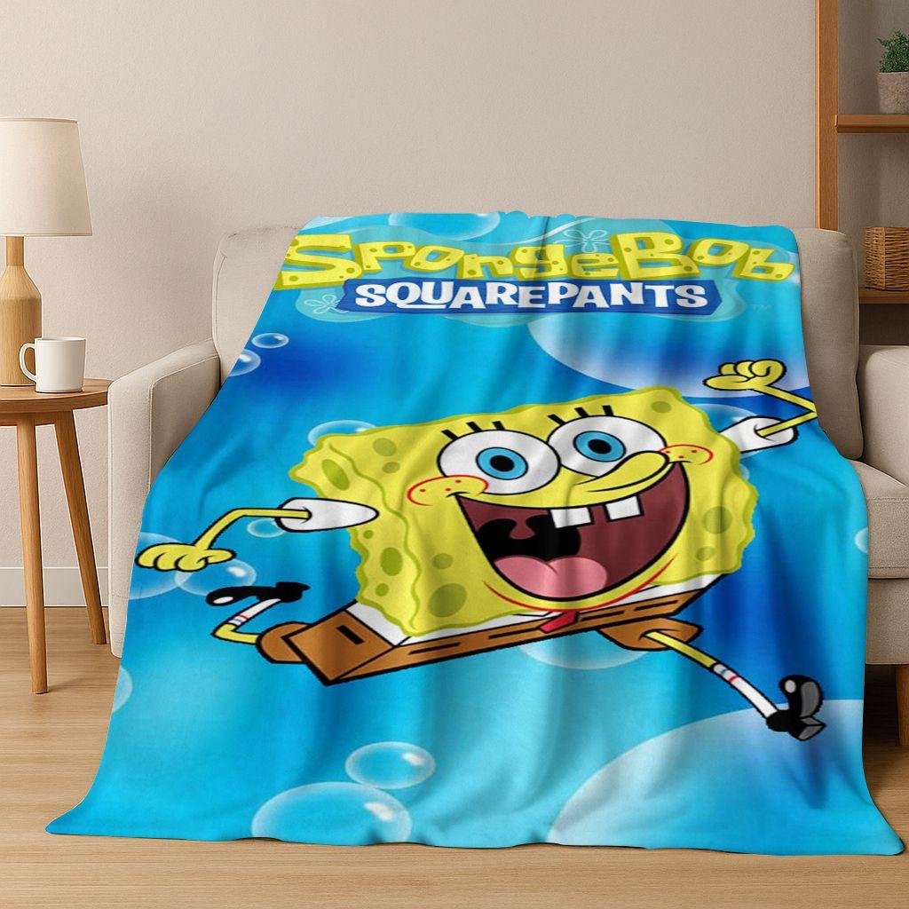 

Cartoon S-SpongeBob SquarePants Patrick Star Flannel Blanket Soft Throw Blanket for Bed Bedroom Living Room Travel Picnic Gift 75x90cm