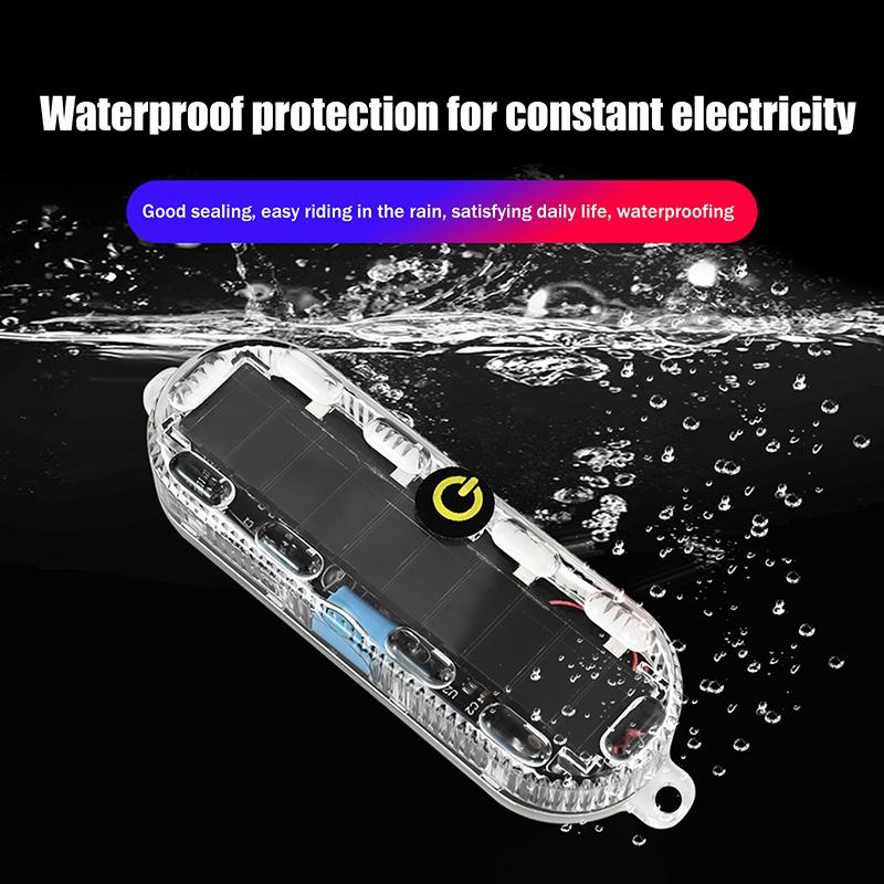 Solar Power Mortorcycle Led Warning Light Car Night Ride Tail Light Anti-Rear Strobe Light For Motorcycle Electric Bicycle
