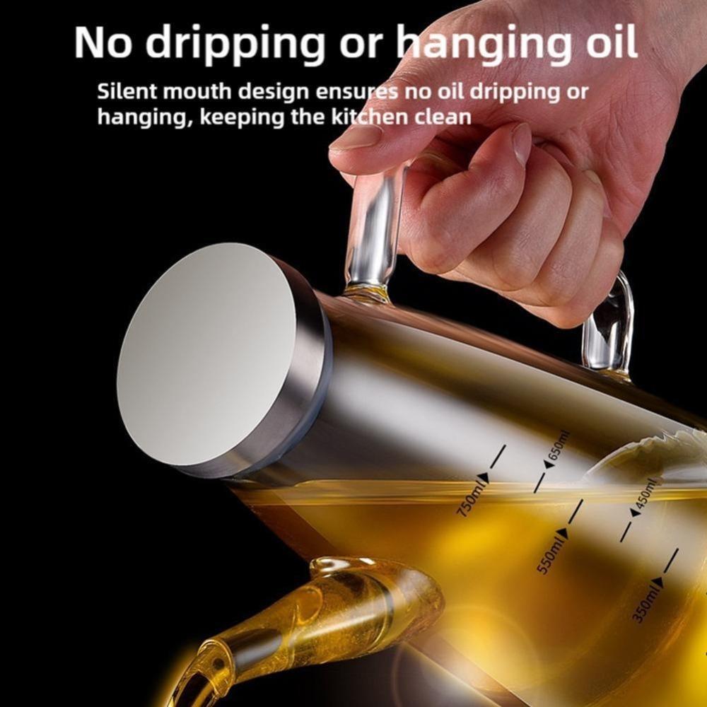 Large Capacity Glass Oil Pot Food-grade Oil Storage Container Oil Dispenser Bottle  Household